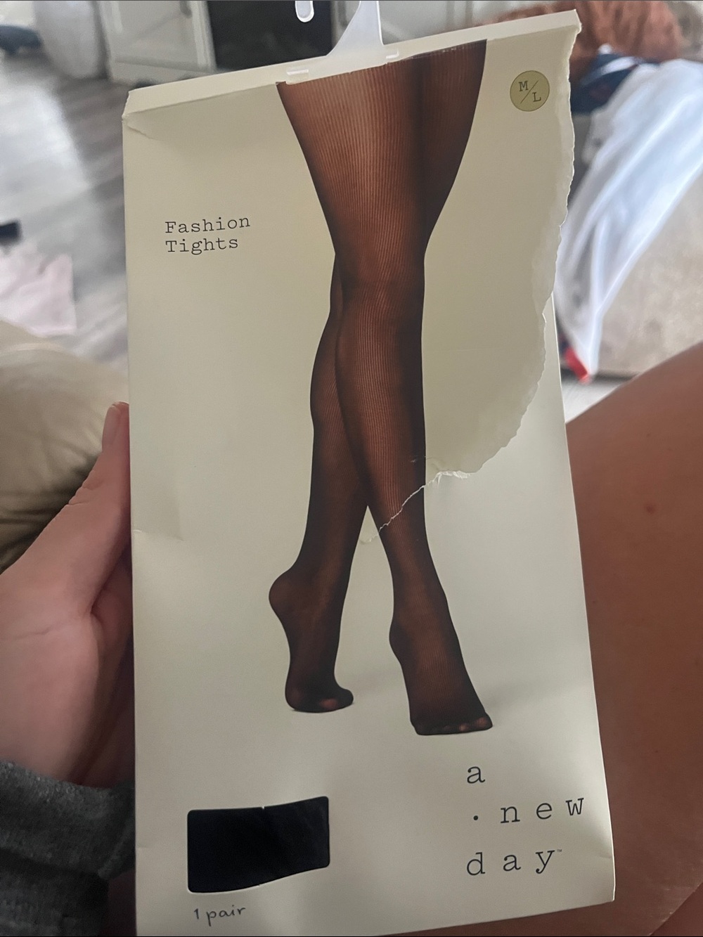a new day Black Fashion Tights - Sheer Ribbed